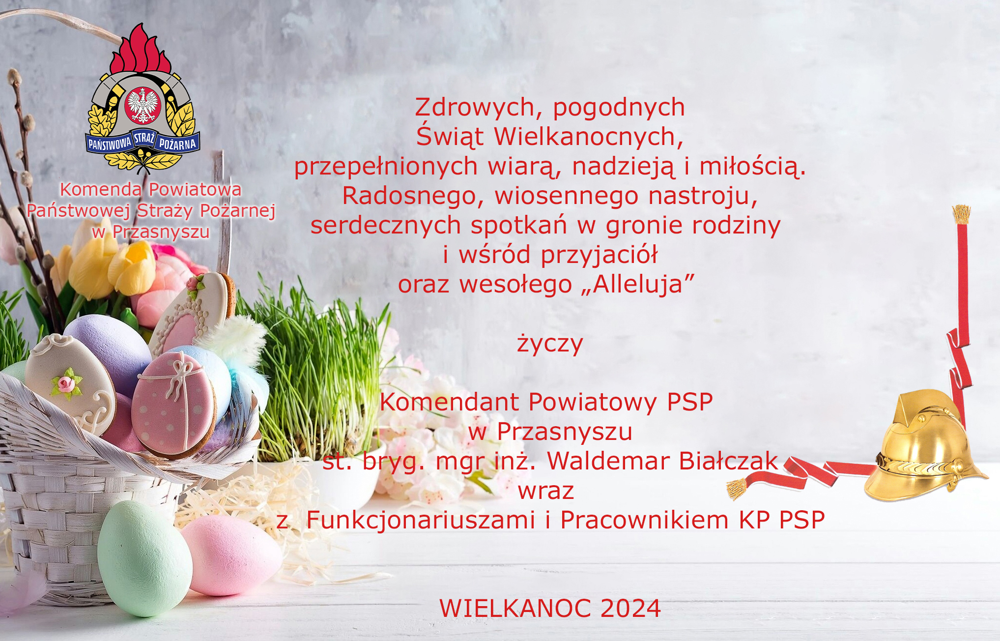 Zyczenia Wielkanocne KP PSP Przasnysz 2024